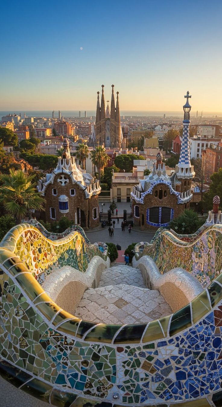 Discover the whimsical beauty of Park Güell in…