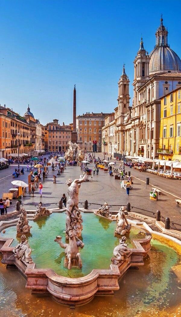 Piazza Navona, Rome_ Sat and had a glass of wine…