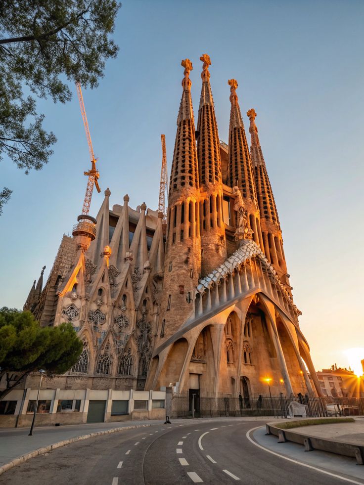 The morning sun illuminates the intricate, soaring…