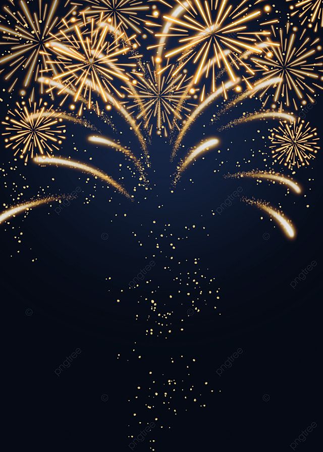 Golden New Year Fireworks Night Sky Diffuse Background Wallpaper Image For Free Download - Pngtree